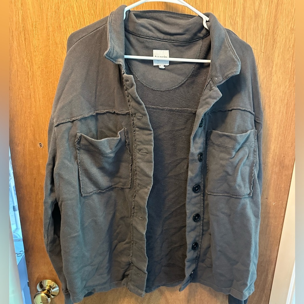 Kensie L grey shacket